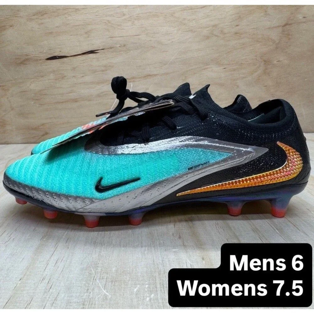 NEW No Box Nike Phantom 6 Low Elite AG Chrome Black IH3862-001 Mens 6 Womens 7.5
